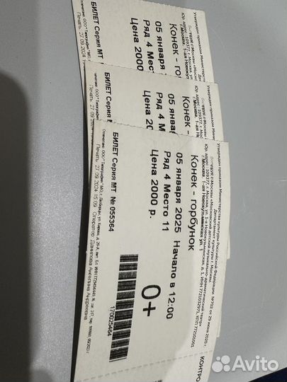 Билеты на новогоднее представление Конек Горбунок