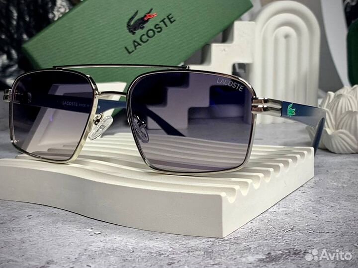 Очки Lacoste серебристые+комплект