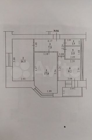 2-к. квартира, 55,6 м², 3/9 эт.