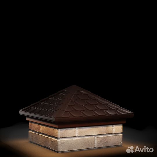 Колпак заборный коричневый 1.5к с LED подсветкой