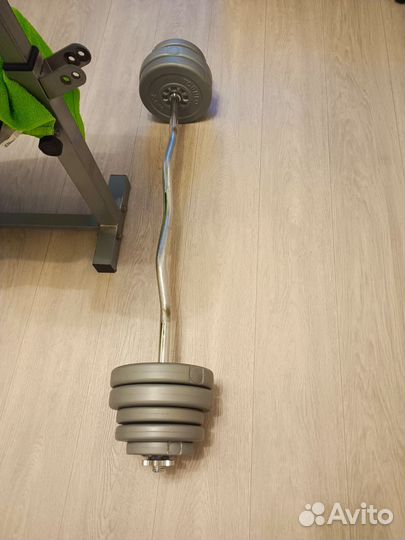 Скамья для жима+2 штанги