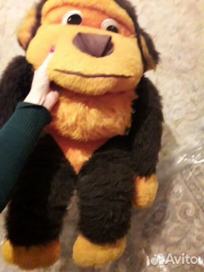 Большая мягкая игрушка обезьяна, собака