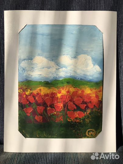 Картина маслом цветы Маки