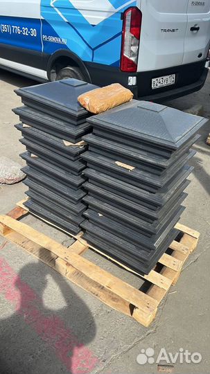 Гладкий колпак 1,5х1,5 кирпича заглушка на забор