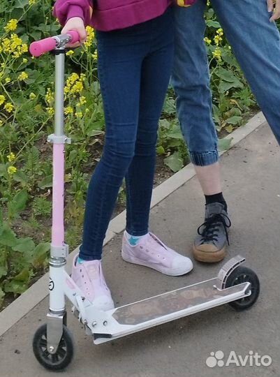 Самокат oxelo MID 1 детский бело-розовый