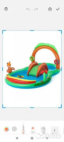 Детский надувной бассейн с горкой