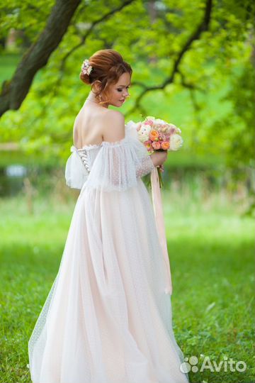 Свадебное платье летнее со шлейфом 42 44