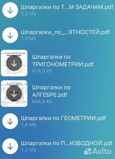 Шпаргалки ЕГЭ математика база