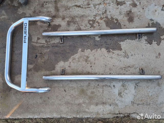 Кенгурятник и трубы хром на pajero 2