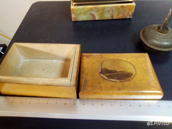 Винтаж. Шкатулки, маслёнка, зажигалка