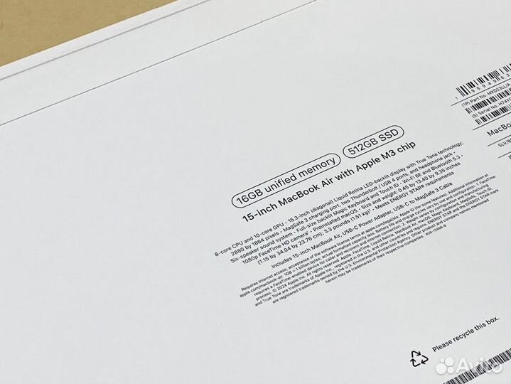 Macbook Air 15 M3 16/512 Ростест клавиатура