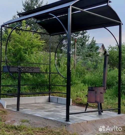 Мангал с печью под казан