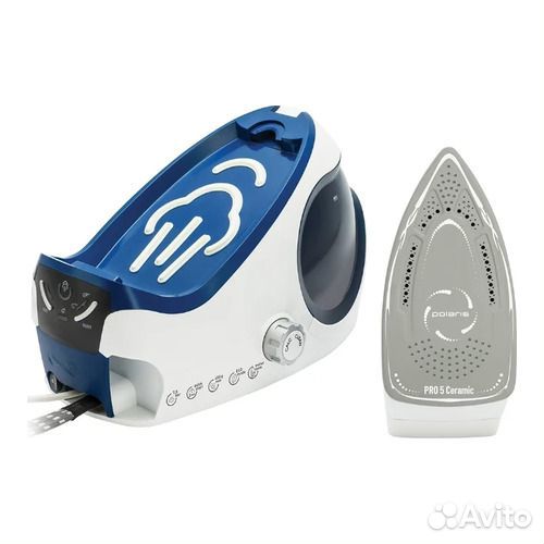 Паровая станция Polaris PSS 7530K 2400Вт синий/бел