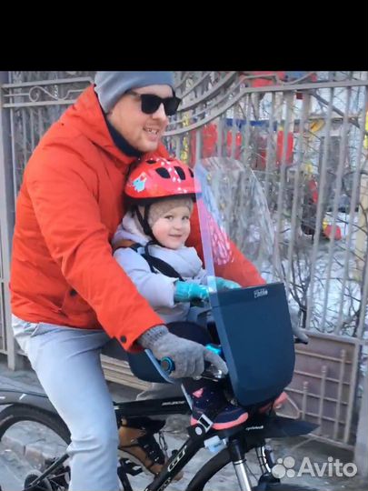 Детское велокресло с ветровым стеклом bobike