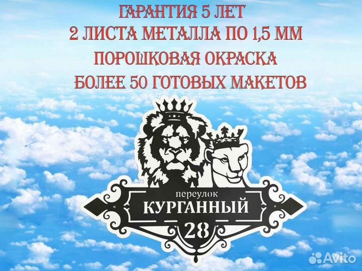 Красивая табличка с адресом