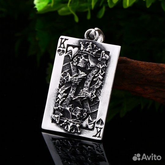 Подвеска Игральная Карта Король Пики Треф Игрок