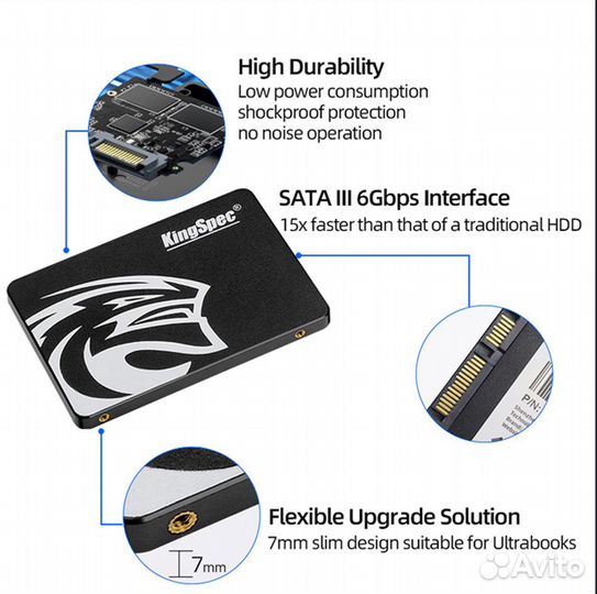 SSD диски KingSpec 512 gb. Новые. Гарантия