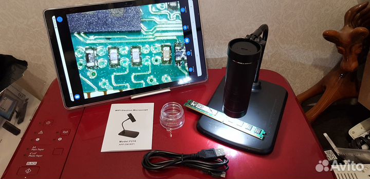 Wi-Fi + USB микроскоп 1080p x1000 подсветка