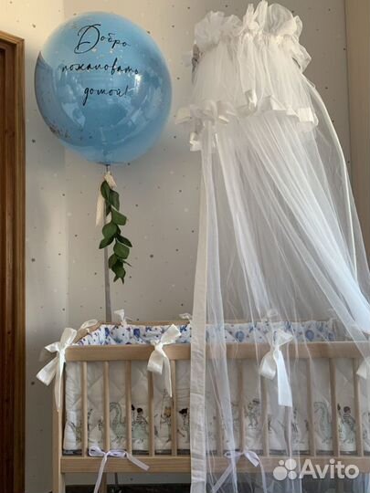 Кроватка-колыбель Geuther (бук) +балдахин и бортик