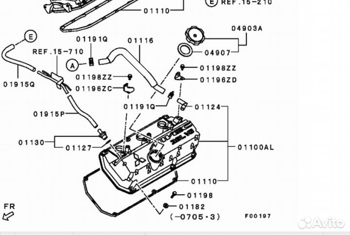 Патрубок картерных газов Pajero 4 3.8 Паджеро