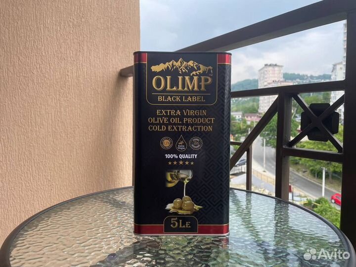 Масло оливковое Olimp Black Extra Virgin 5 л / 1л