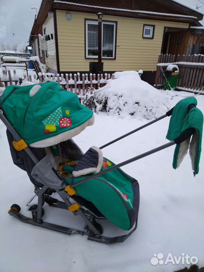 Детские сани с колесами