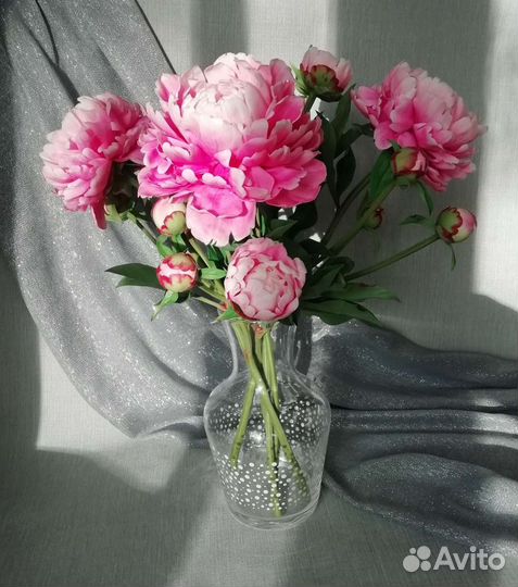 Букет пионов из полимерной глины