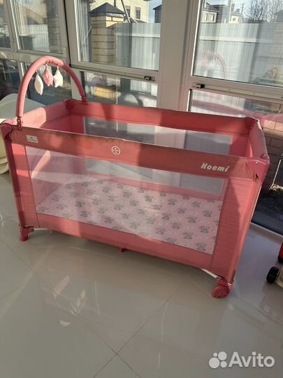 Детская кровать манеж с матрасом складная