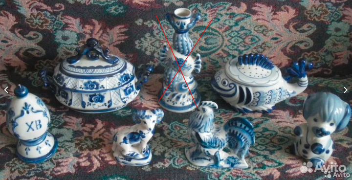 Гжель статуэтки, пасхальное яйцо