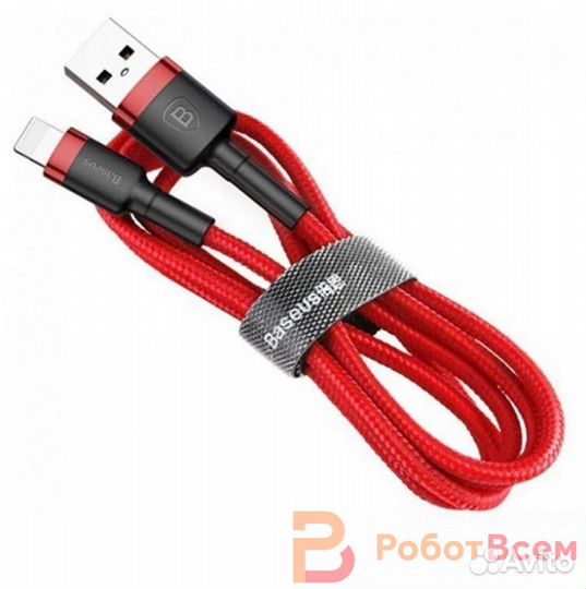 Кабель Baseus Cafule, USB - Type-C, 2А, 2м. - крас