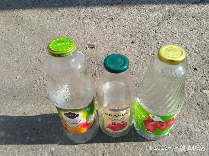Бутылки 1л стеклянные от гранатового сока