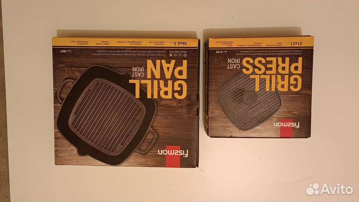 Чугунная сковорода для гриля с прессом