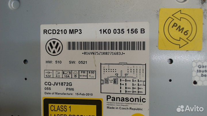 Магнитола Volkswagen Golf 6, 2009