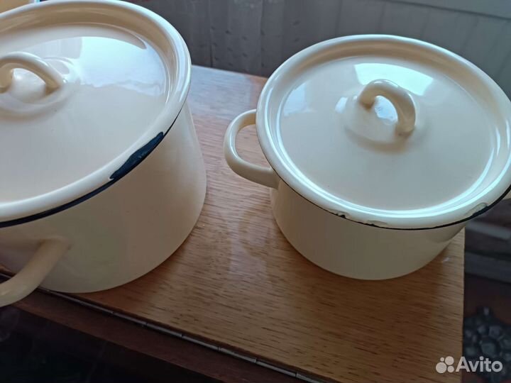 Набор эмалированной посуды, Ведро с крышкой эмаль