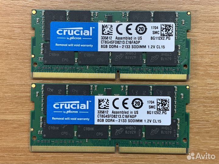 Память для ноутбука 4GB DDR4 2133MHz Crucial
