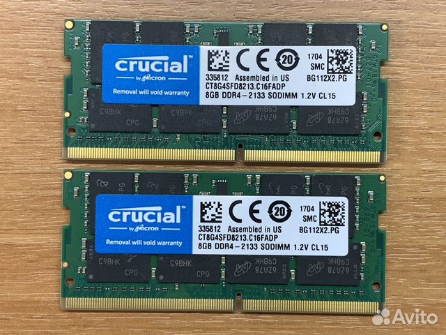Память для ноутбука 4GB DDR4 2133MHz Crucial