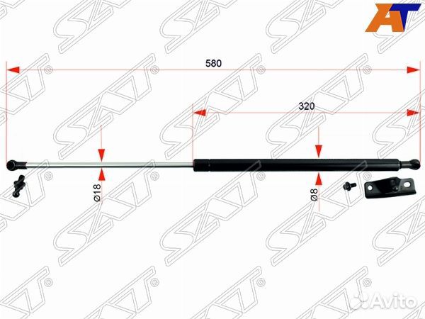 Амортизатор крышки багажника toyota corolla spacio