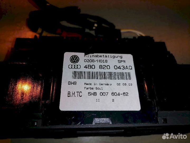 Блок управления климат-контролем Audi A6 C5 4B 4B5