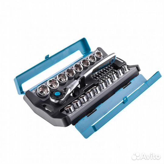 Набор торцевых головок, трещотка 120 зубьев, 36 пр