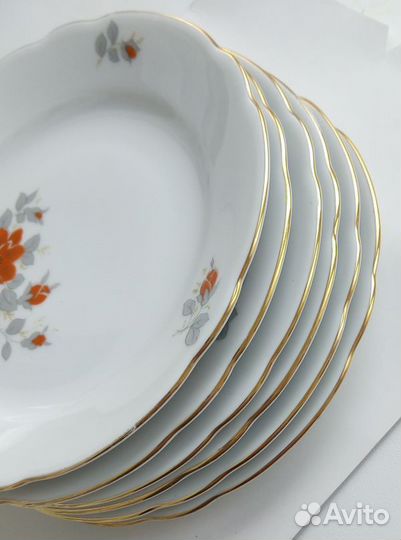 6 тарелок 17см фарфор GDR (kahla ) Б/У