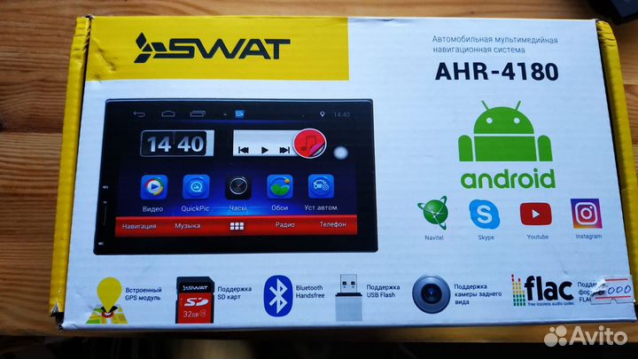 Автомобильная панель Аndroid 4.4 swat AHR-4180