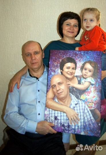 Портрет на холсте на Новый год