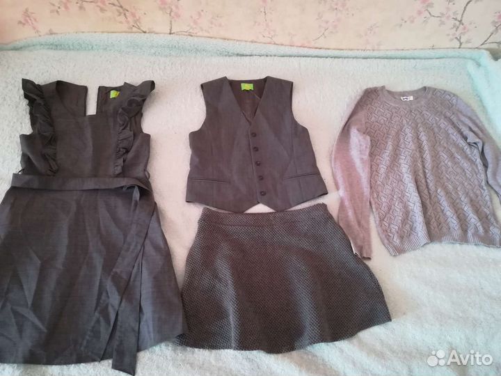 Школьная серая форма пакетом/ рюкзак