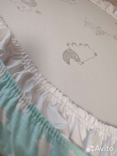 Круглый матрас+наматрасник+простыня