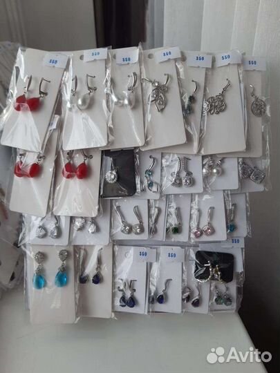 Серьги,ожерелье бижутерия