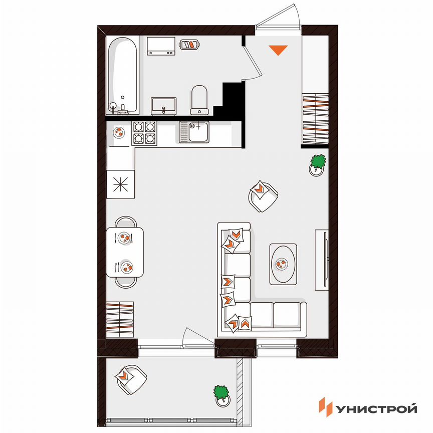Квартира-студия, 31,6 м², 4/5 эт.