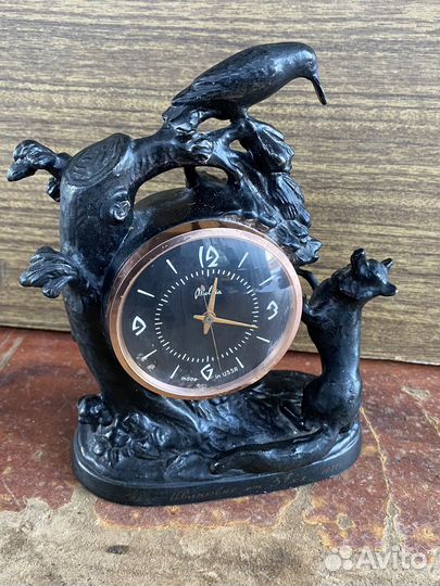 Каслинское литье часы лиса и ворона 1970 год