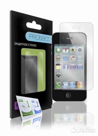 Защитное стекло iPhone 4/4s 2стекла перед/тыл