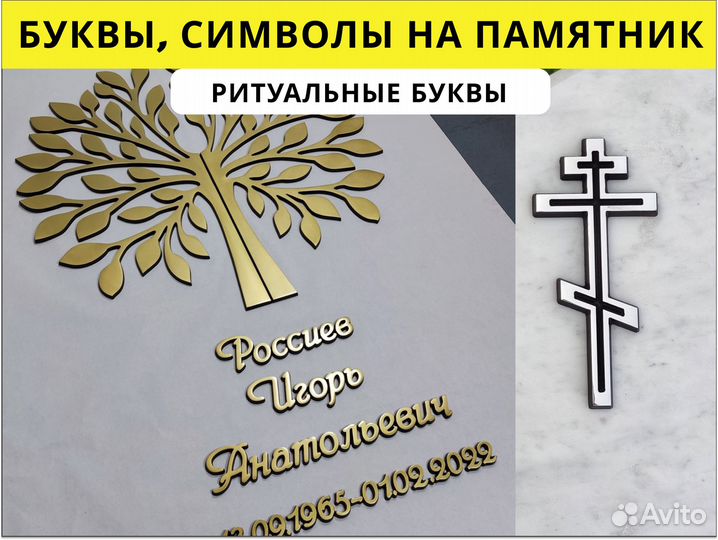 Буквы, символы на памятник Ритуальные буквы