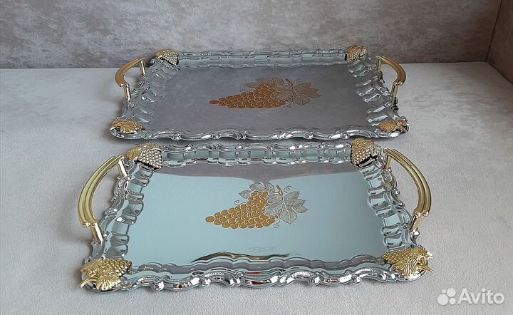 Поднос металлический с ручками
